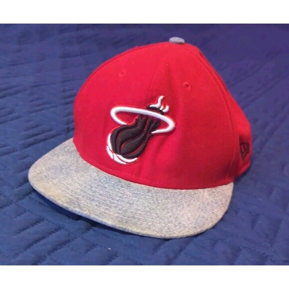 Miami HEAT 9FIFTY New ERA Hardwood Classics Red Blue Denim Claspback Hat Cap - Picture 1 of 13